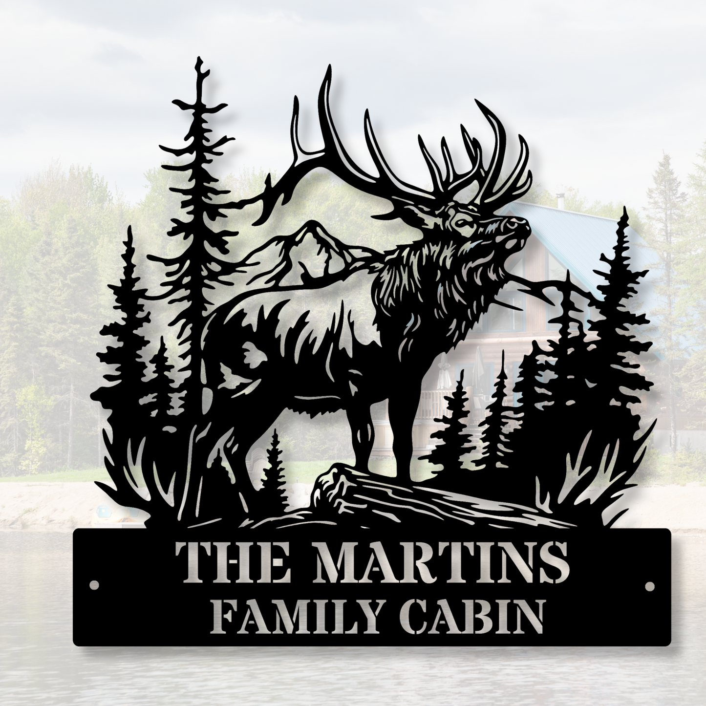 Custom Elk Metal Sign, Elk Wall Art, Wildlife Decor, Elk Address Sign, Rustic Elk Wall Decor, Last Name Wall Sign, Elk Lodge Decor, Outdoor Cabin Metal Sign