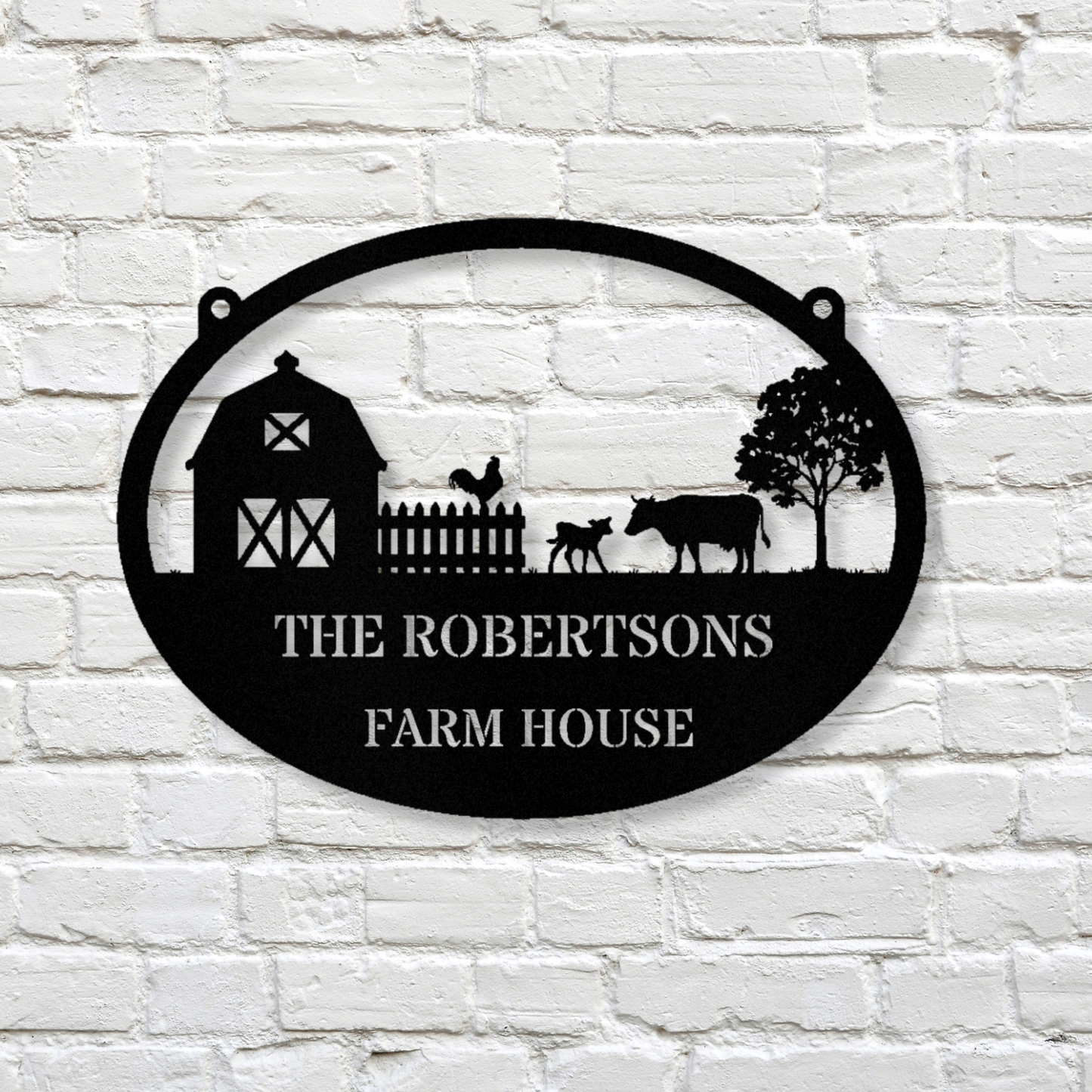 Customized Farmhouse Metal Sign, Farm Address Sign, Barn Hanging Metal Sign, House Number Sign, Couple Name Plaque, Country Home Decor