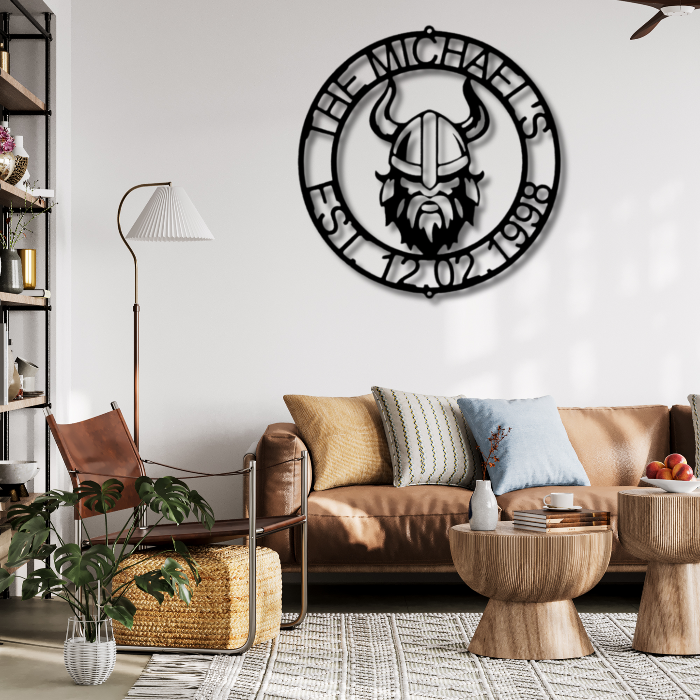 Viking Ring Metal Sign, Personalized Viking Name Sign, Vegvisir Wall Art, Celtic Wall Decor, Viking Lover Husband Gifts, Custom Norse Decor