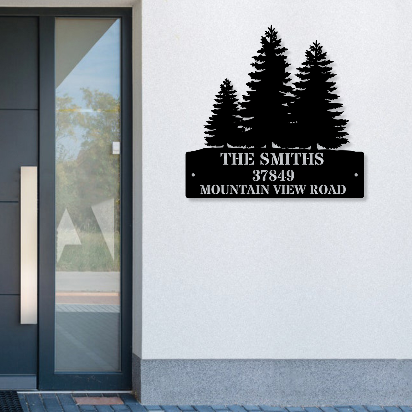 Personalized Forest Address Sign,Custom Address Metal Sign,Forest House Number Sign,Custom Street Name Plaque,Front Door Sign,New Home Gift