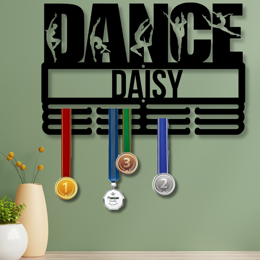 Custom Metal Ballerina Medal Hanger, Personalized Dance Medal Holder, Ballet Dancer Wall Art