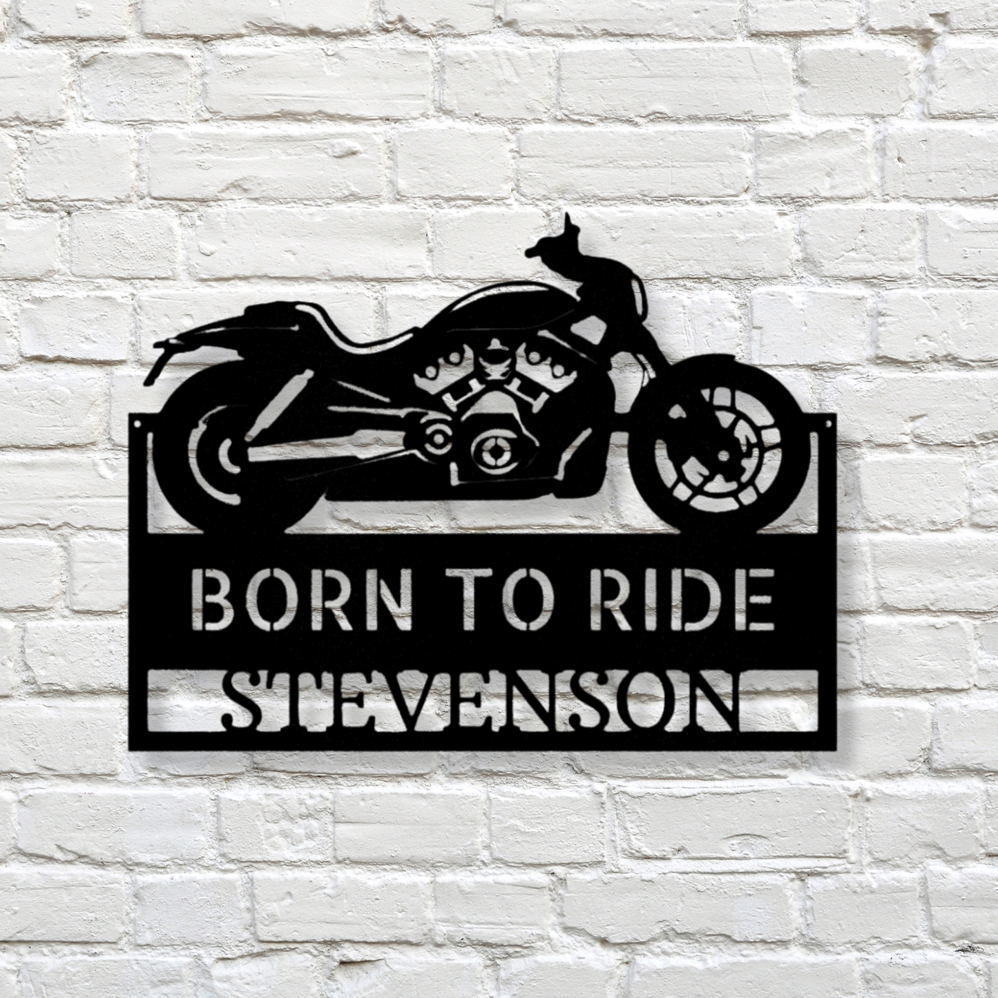 Motorbike Metal Sign, Garage Sign, Gift for Papa, Personalized Father’s Day Sign, Workshop Monogram Bike Shop Sign, Small Business Sign