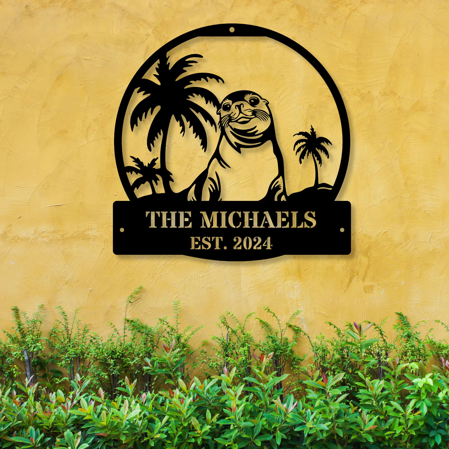 Custom Seal Metal Wall Sign, Personalized Seal Art, Beach House Metal Sign, Metal Home Decor, Customized Wall Sign, Seal Themed Decor