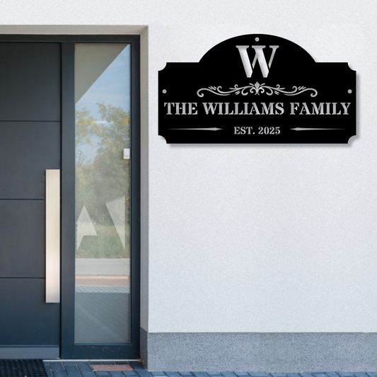 Customized Family Name Metal Sign, Custom Last Name Sign, Metal Monogram, Anniversary Gift, Housewarming Gift, Villa Name Metal Sign