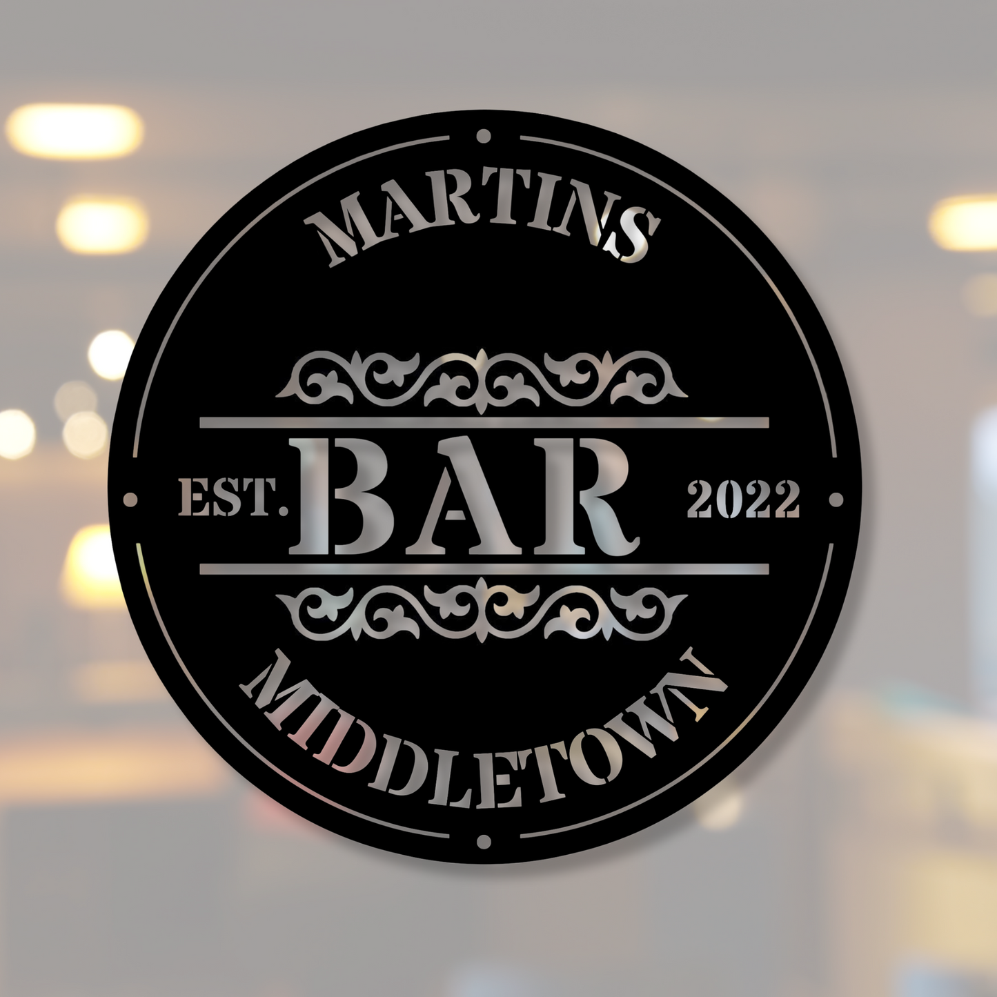 Custom Bar Sign - Personalized Name Metal Sign for Home Decor - Father’s Day and Housewarming Gift- Metal Wall Art, Est. Sign, Custom Plaque