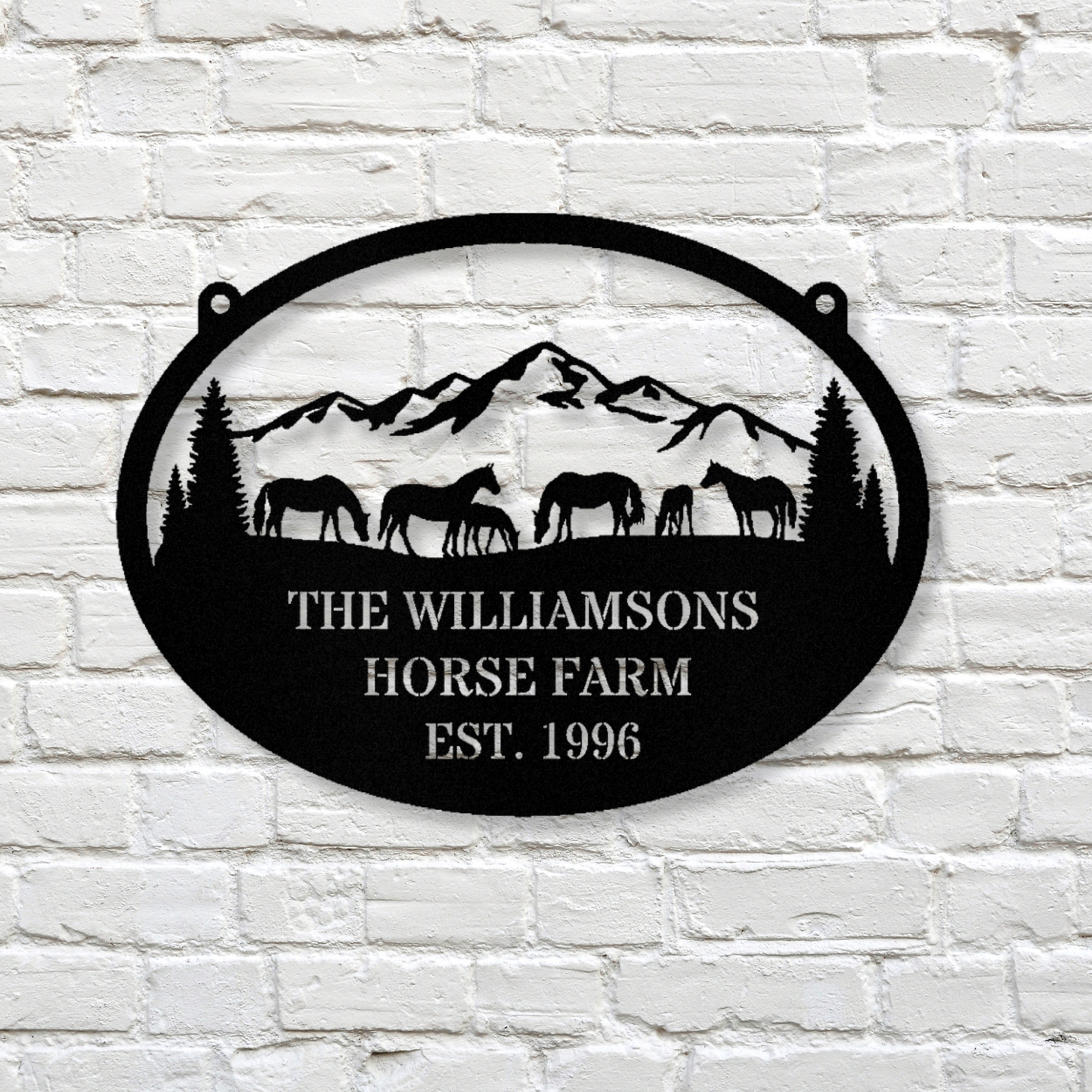 Customized Horse Farm Metal Hanging Sign, , Metal Horse Sign, Horse Ranch Signs, Farm Address Metal Sign, Equestrian Metal Art, Family Name