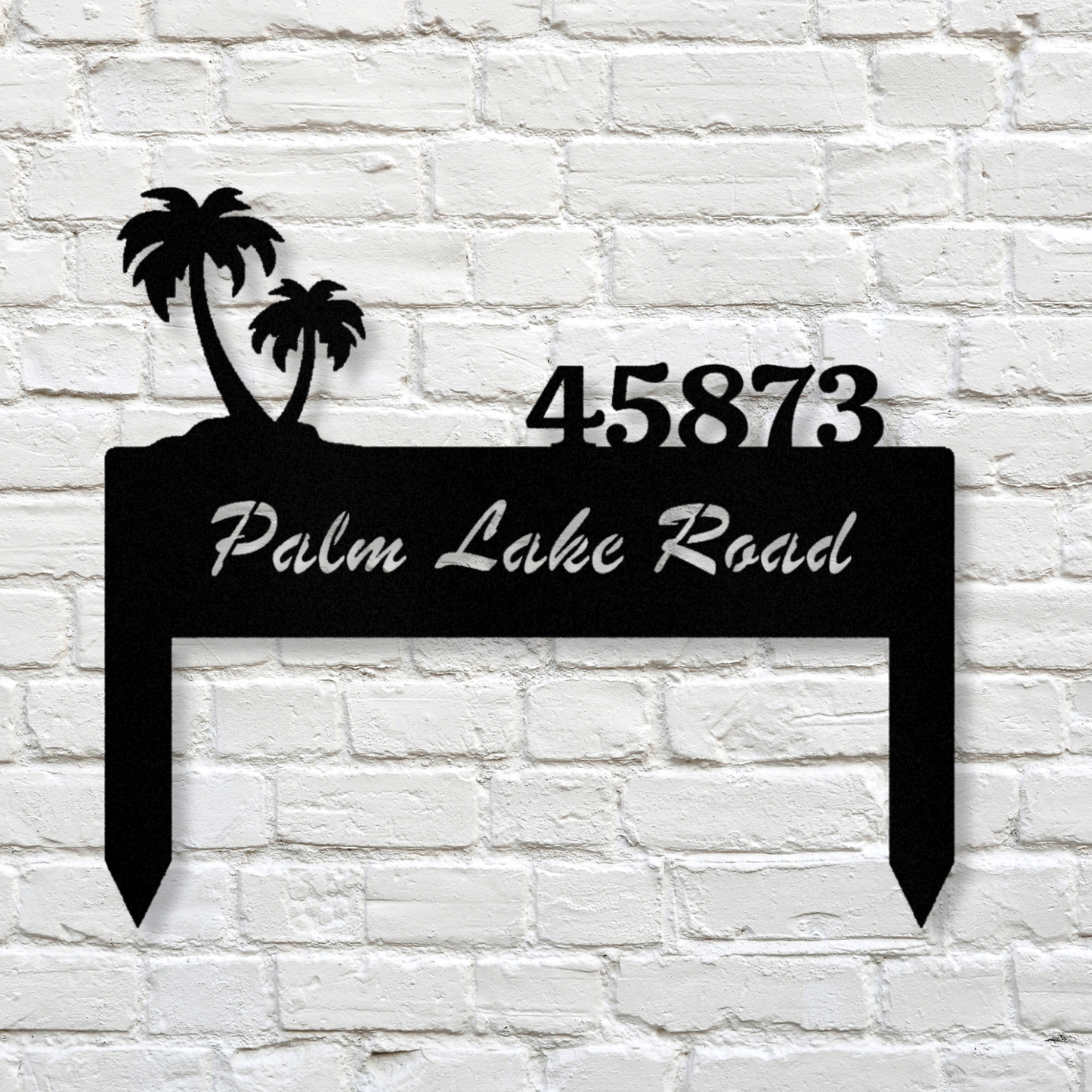 Palm Themed Address Sign, Address Stake Sign, Coastal Home address Sign, New Home Gift, House Closing Gift, Housewarming Gift, Front Yard Sign
