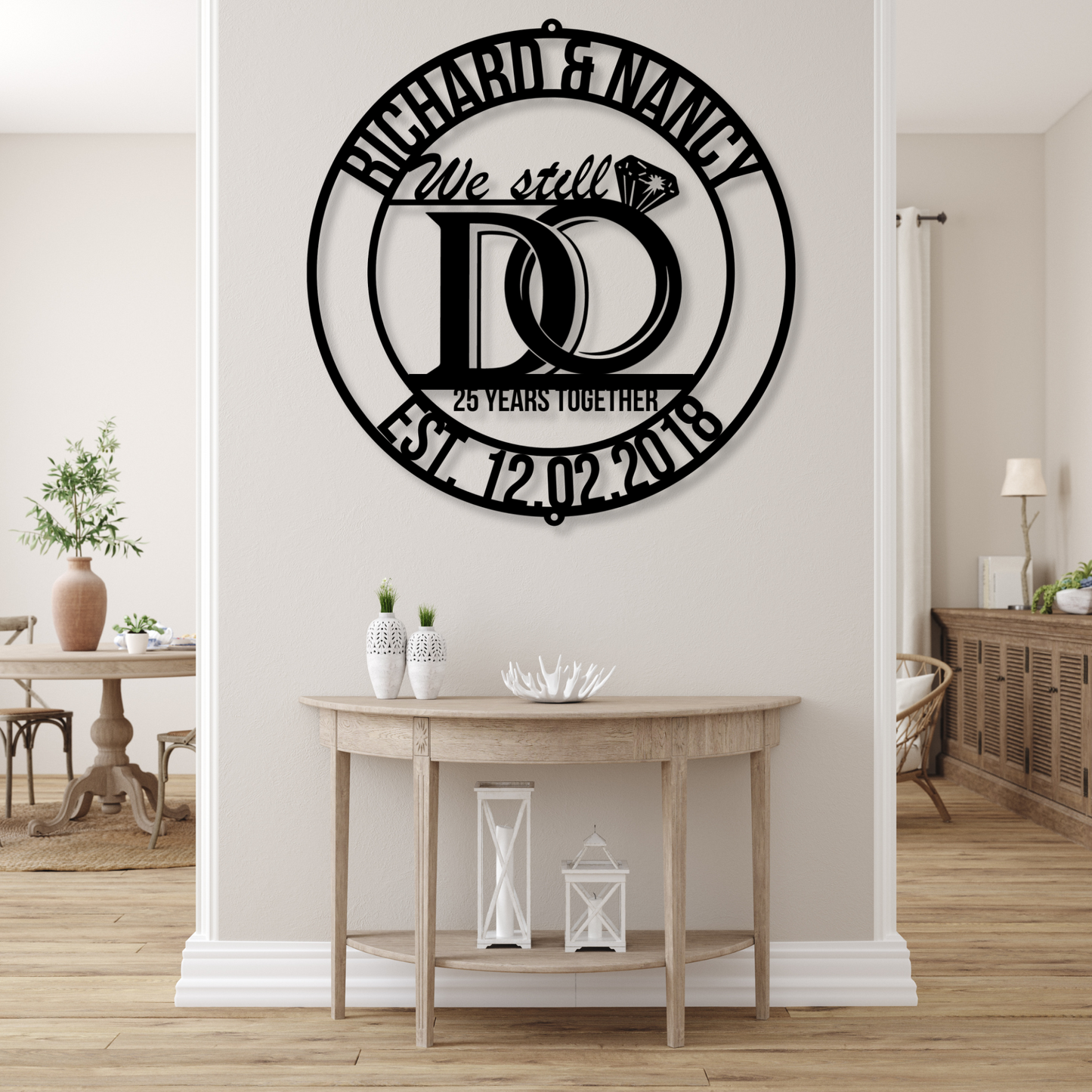 Custom Metal Anniversary sign, 25th Anniversary Gift, Parents Anniversary, Golden Anniversary, 25 Year Sign, Wedding Anniversary Metal Art, Unique Gift