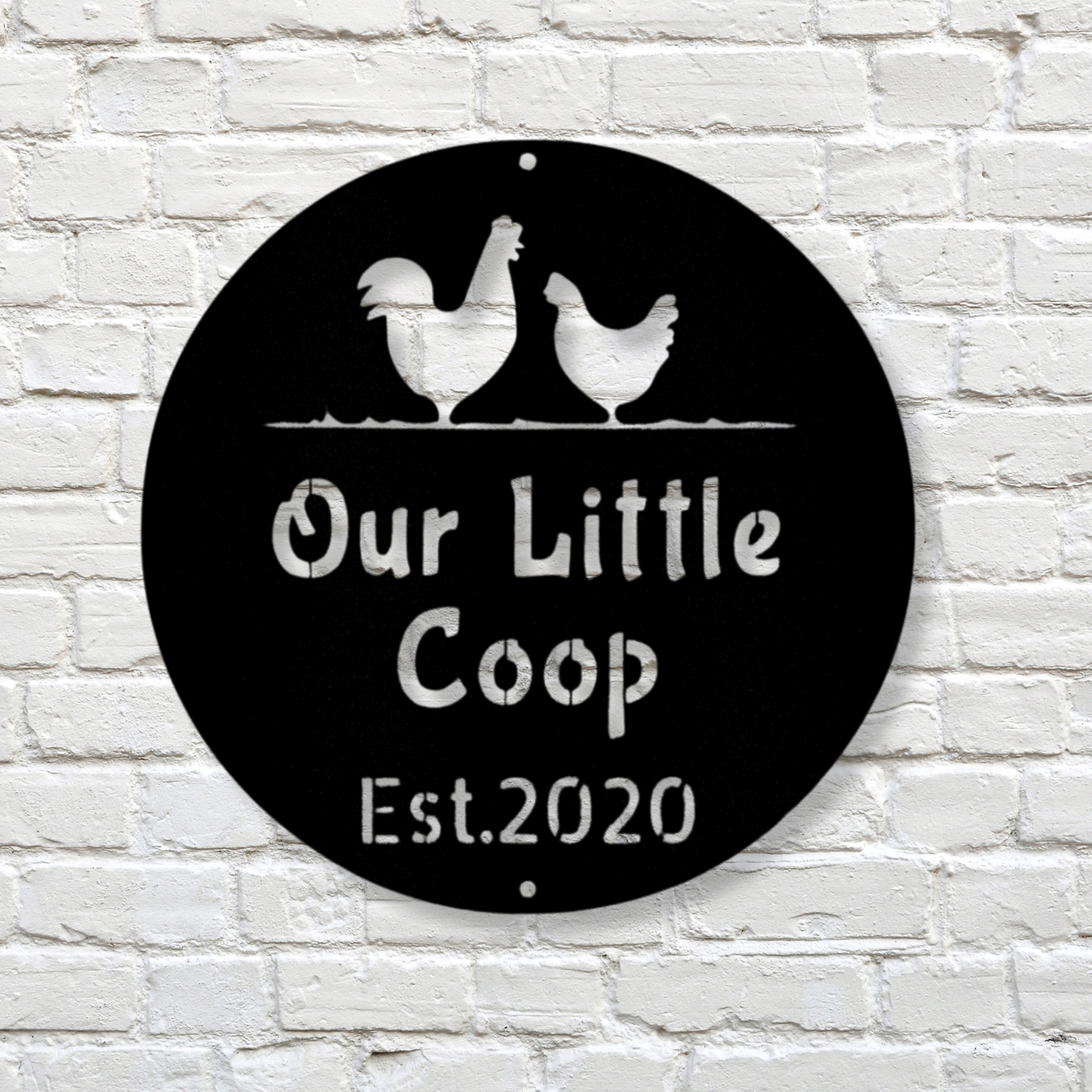 Chicken Coop Metal Steel Sign, Chicken Wall Art, Hen House Sign, Chicken Coop Decor, Est. Custom Chicken Sign, Chicken Farmhouse Sign