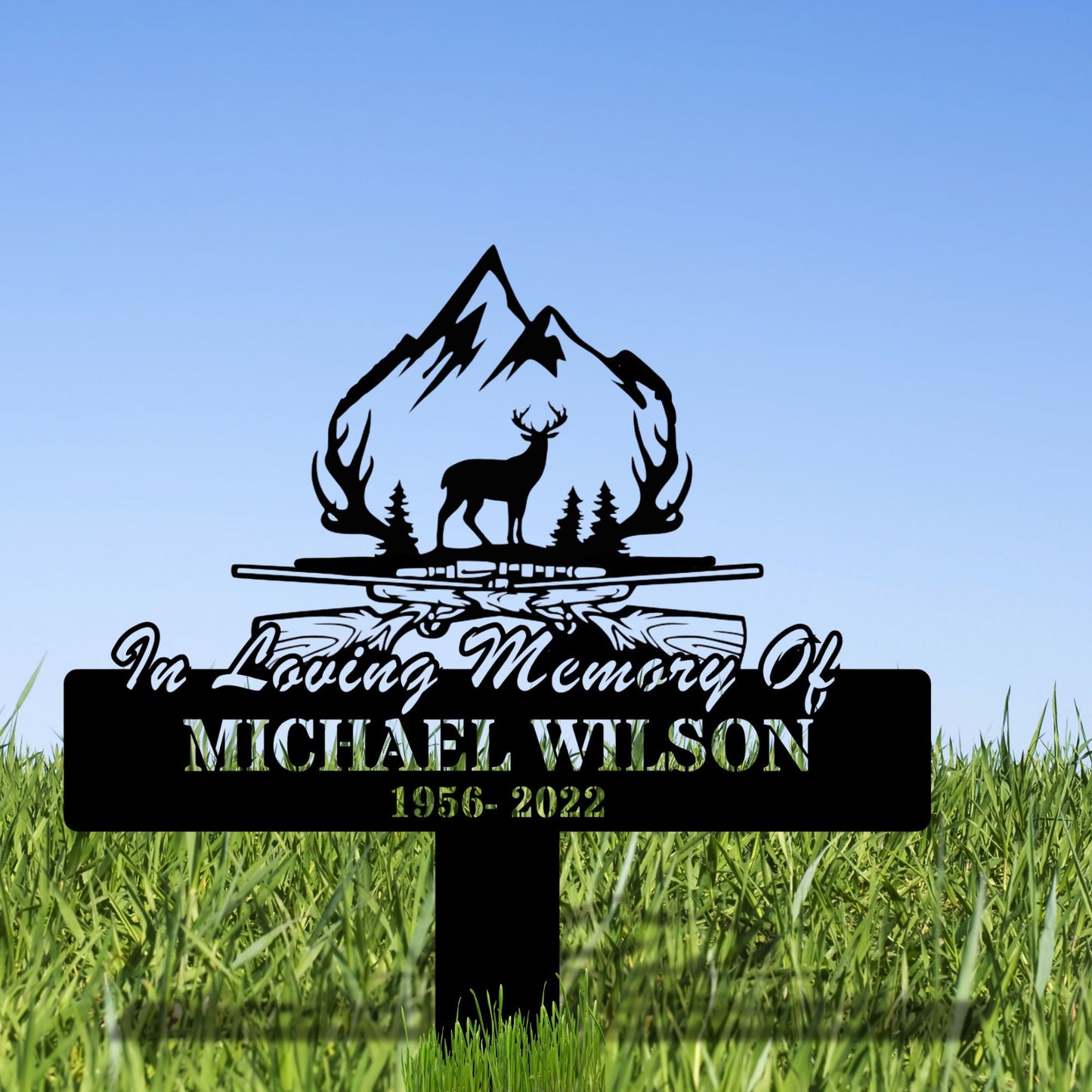 Hunter Memorial Metal Sign, Personalized Metal Art, Custom Hunter Sign, Wall Decor for Hunters, Memorial Gift Idea, Rustic Decorative Piece