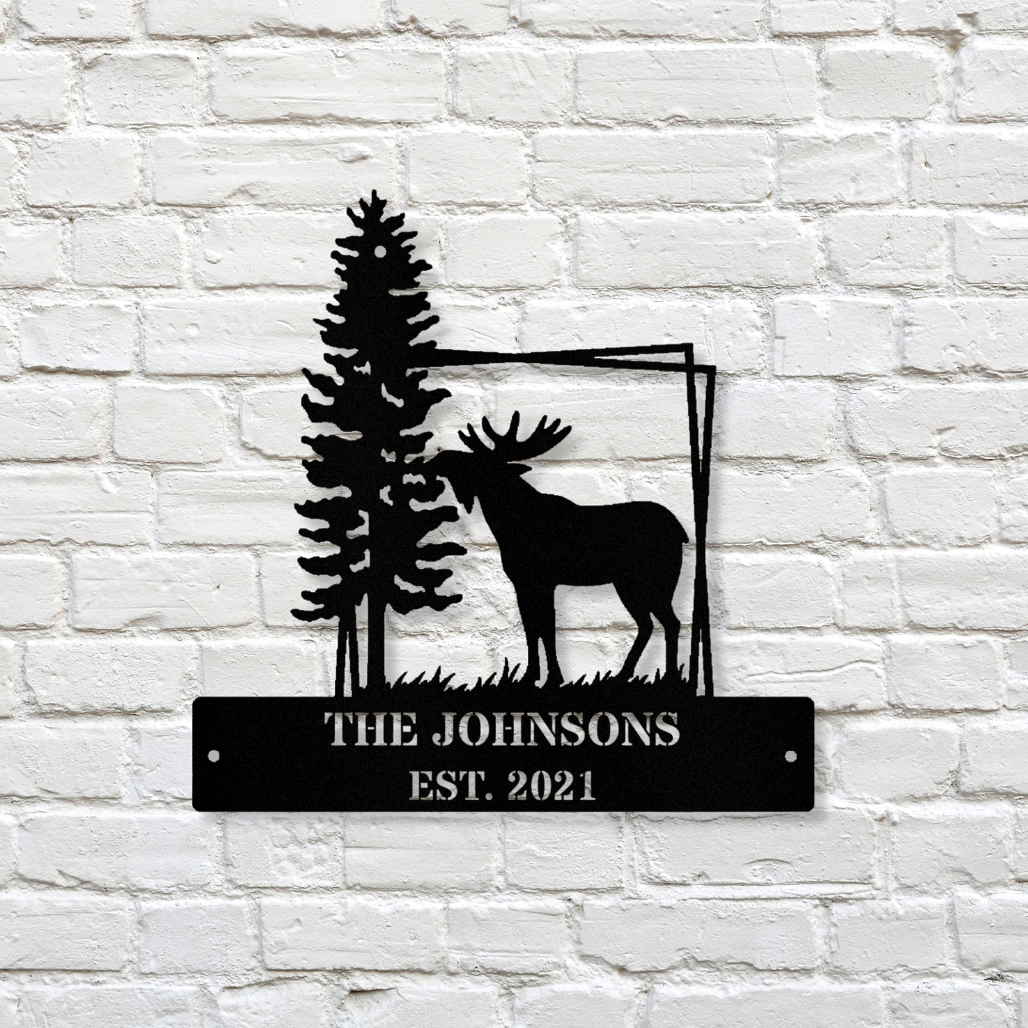 Personalized Moose Metal Sign, Large Moose Wall Sign, Cabin Metal Sign, Custom Moose Metal Sign, Large Metal Sign, Wall Hanging Decor