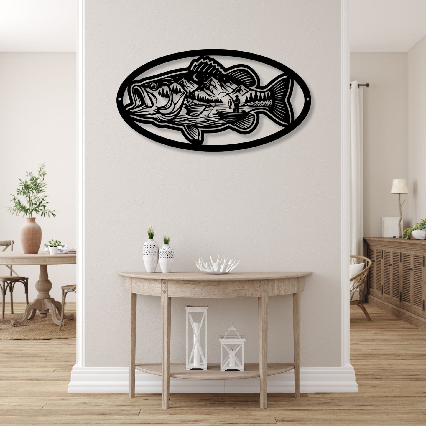 Fishing Cabin Decor, Metal Lake Sign, Lake House Wall Decor, Fisherman Gift, Rustic Outdoor Art, Personalized River House Metal Decor