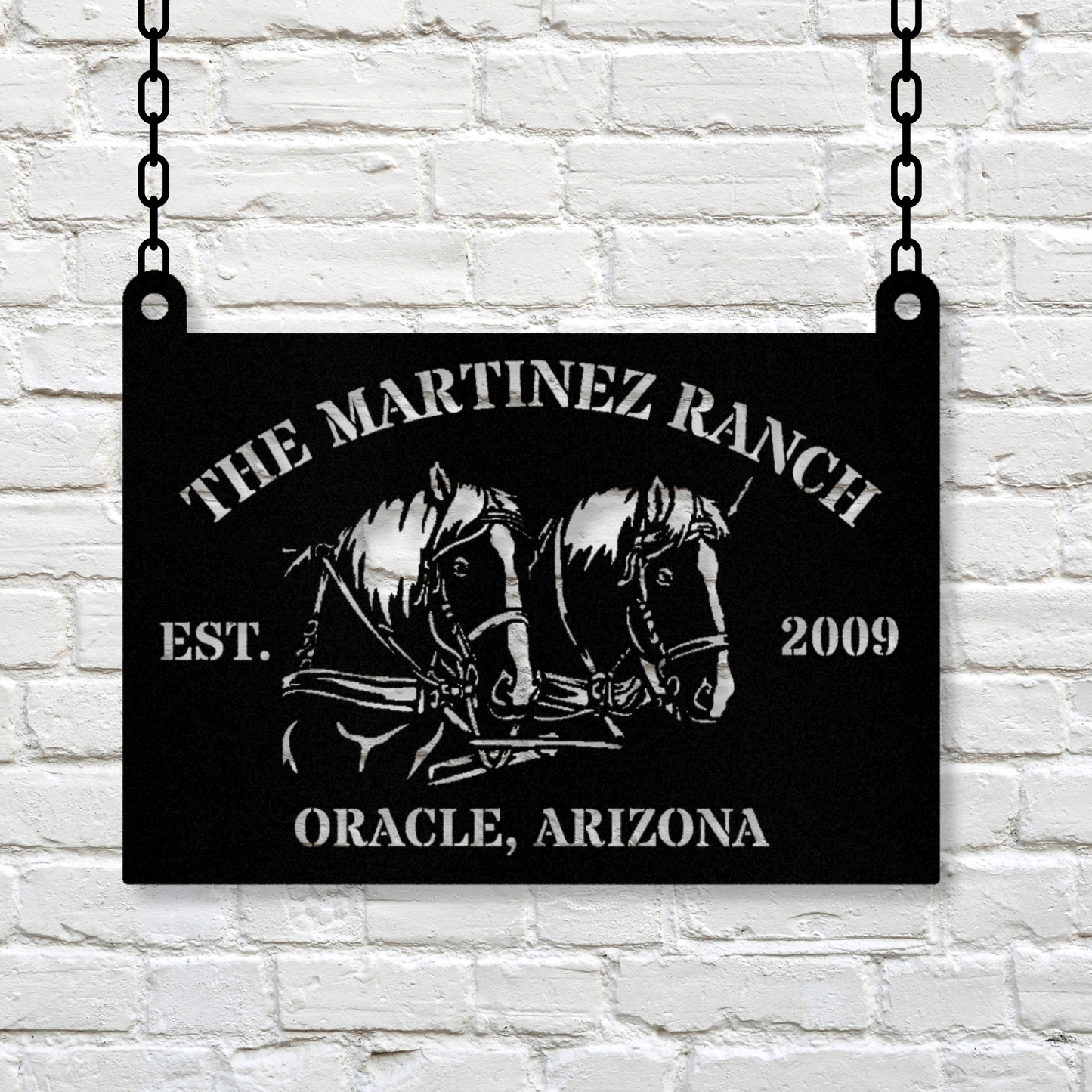 Custom Ranch Metal Sign, Hanging Farm Address Sign, Horse Farm Sign, Rustic Western Decor, Sign for Horse Ranch, Horse Lover Gift