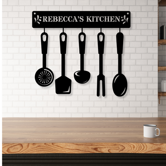 Personalized Metal Kitchen Signs, Custom Kitchen Metal Wall Art, Custom Kitchen Wall Decor, Customizable Kitchen Sign, Housewarming gift