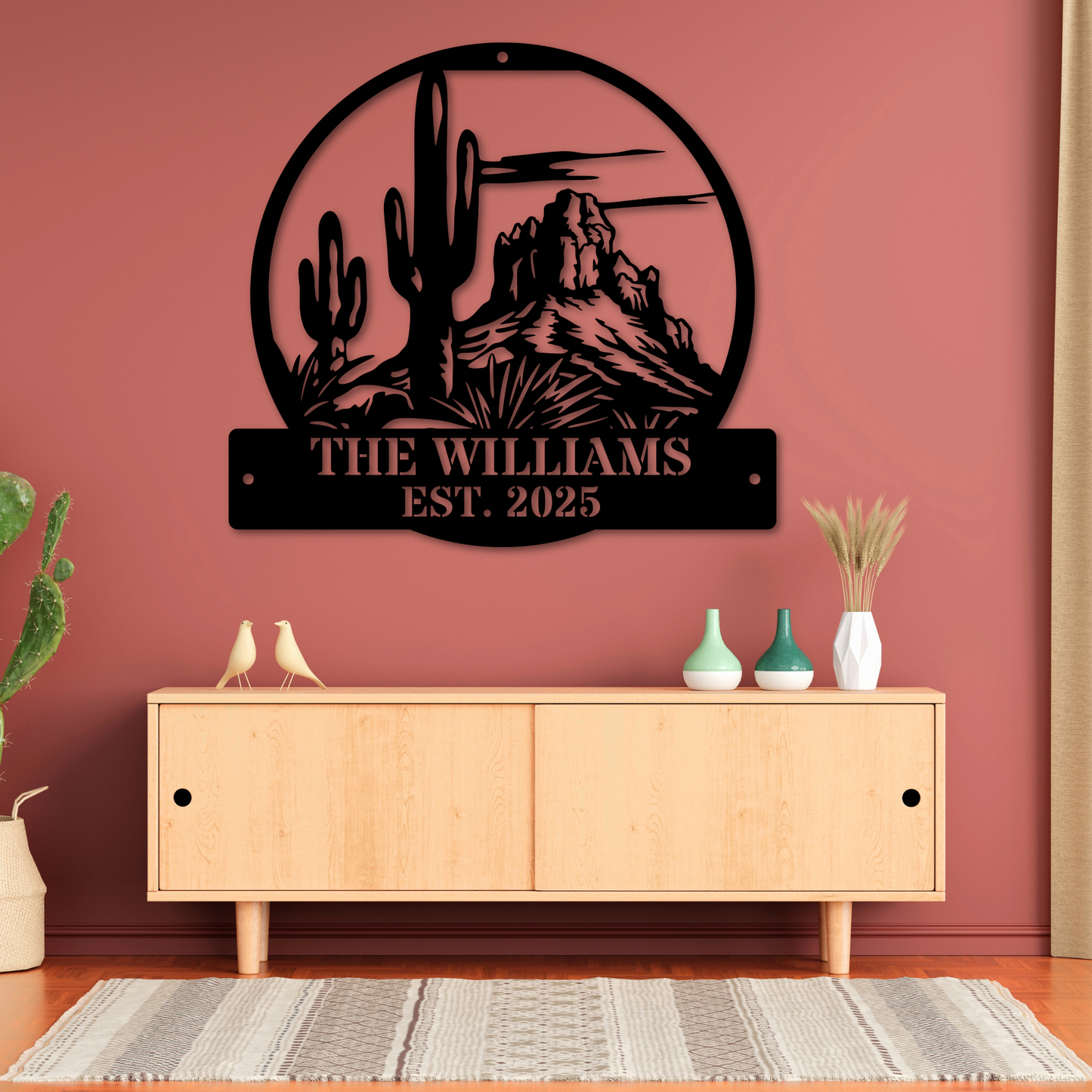Custom Desert Family Name metal sign