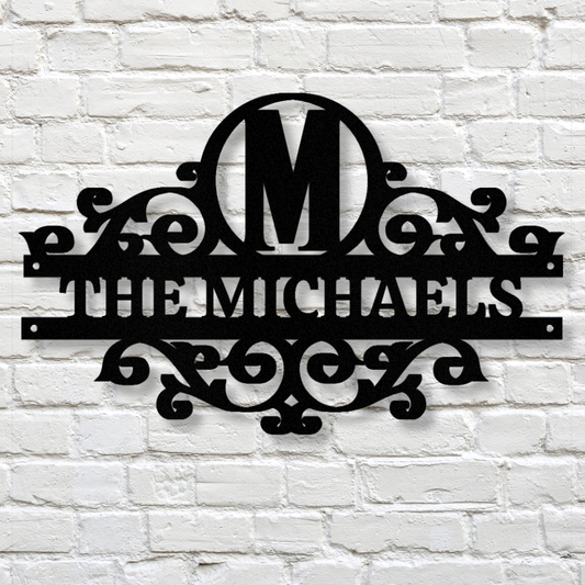 Custom Inital Name Monogram Metal Sign, Established Sign, Last Name Metal Sign