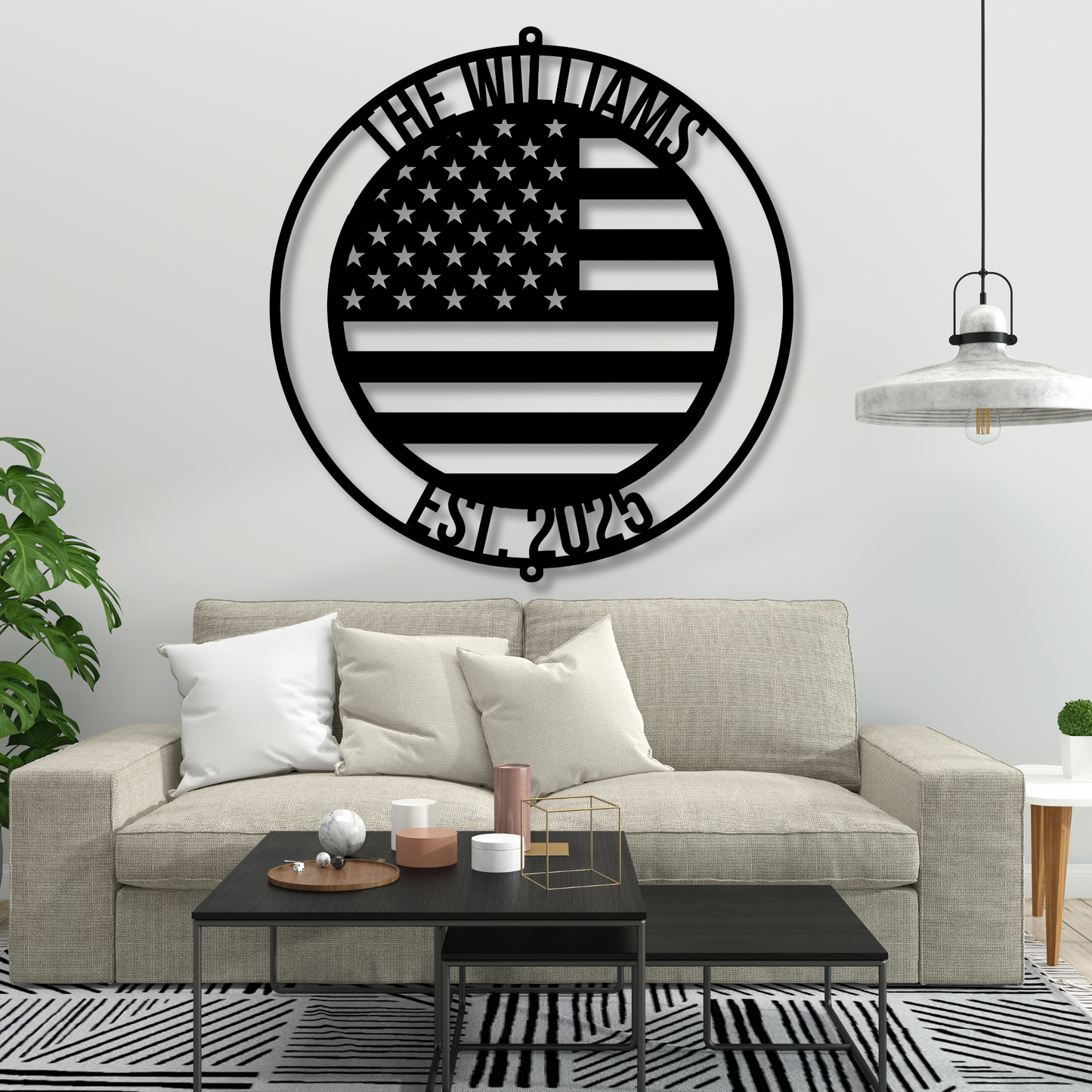 Custom US Flag Metal Sign, American Flag Gift, Personalized Name Sign,4th of July Gift,Patriotic Wall Art,Veteran Gift