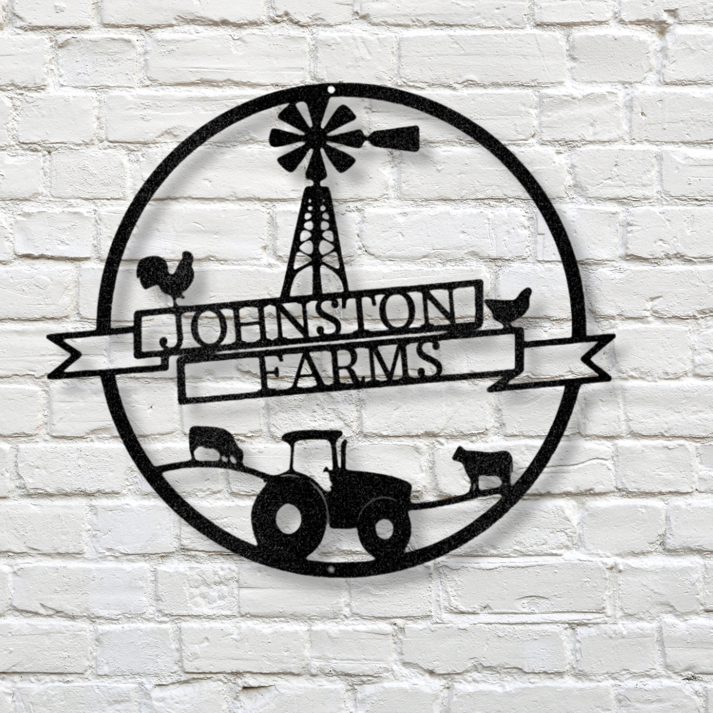 Farm Banner Monogram - Steel Sign