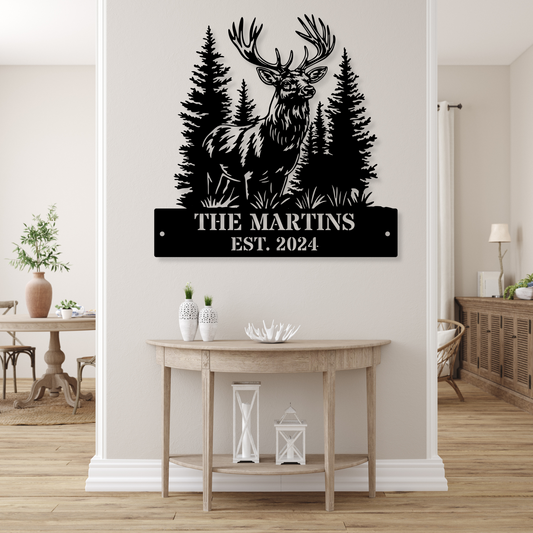 Custom Deer Metal Sign Wall, Hunter Gift, Family Name Sign, Deer Hunting Sign, Deer Hunter Gift, Cabin