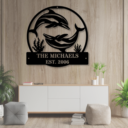 Custom Family Name Metal  Sign, Beach House Gift, Beach House Sign Decor, Coastal Cottage Decor, Ocean Home Gift