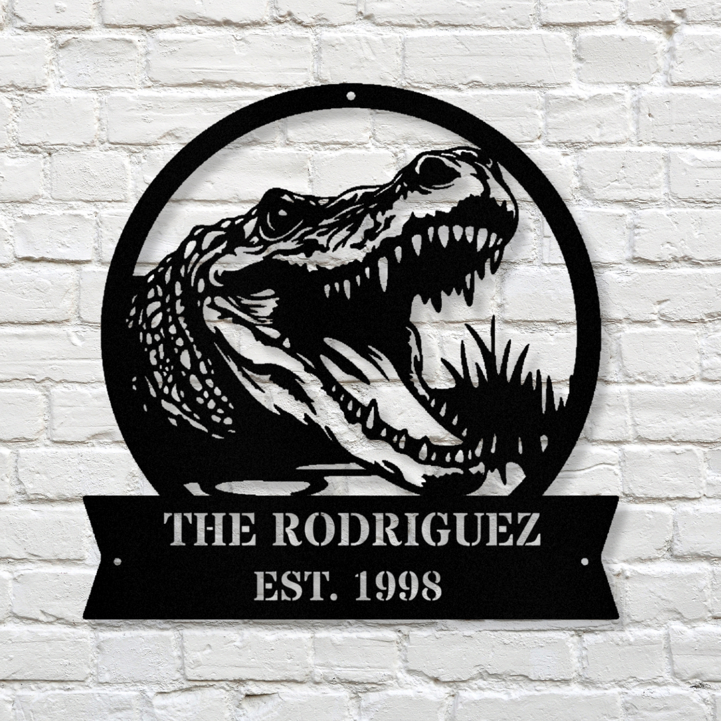 Crocodile Metal Sign, Custom Metal Alligator Sign, Personalized Wall Art, Outdoor Crocodile Decor, Jungle Theme Gift, Reptile Hanging