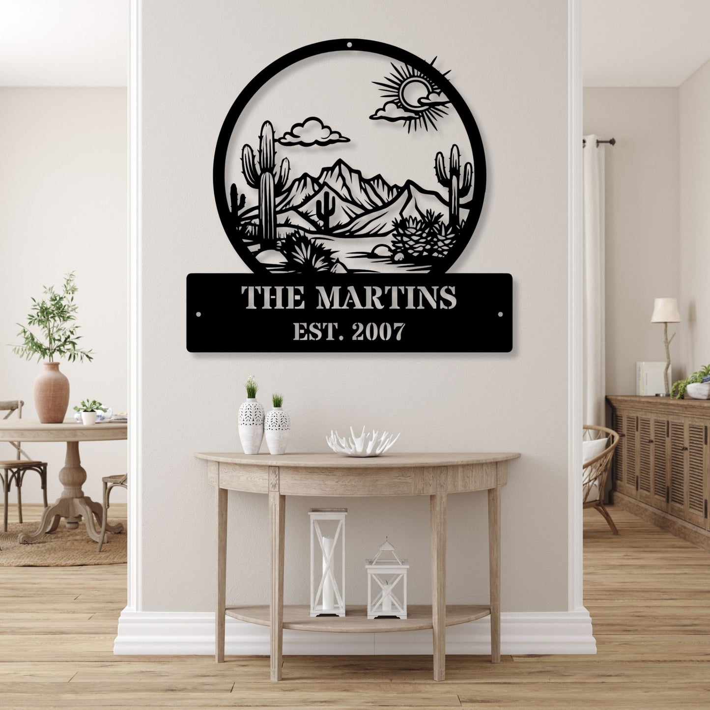 Custom Cactus Family Metal Sign, Personalized Cactus Decor, Family Name Sign, Desert Home Decor, Rustic Metal Wall Art, Succulent Gift