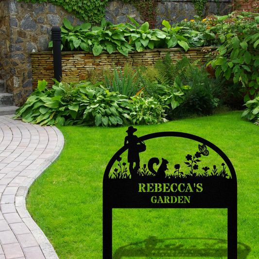 Personalized Garden Stake Sign, Customized Garden Metal Sign Decor, Address Signage, House Address Stake, Gardener Decor, Metal Yard Decor