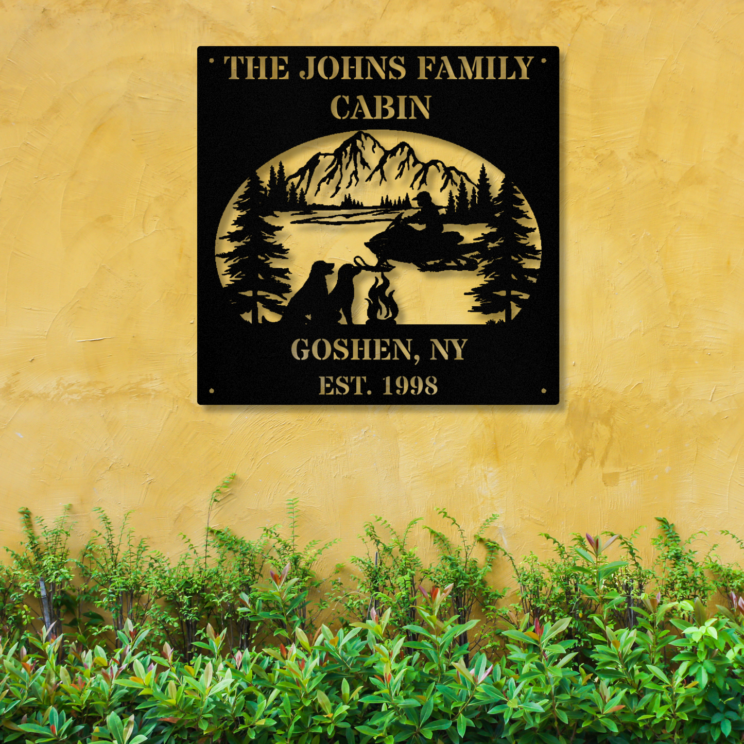 Personalized Mountain Cabin Metal Sign, Ski Mountain Sign, Last Name Metal Sign, Housewarming Gift, Family Name Sign