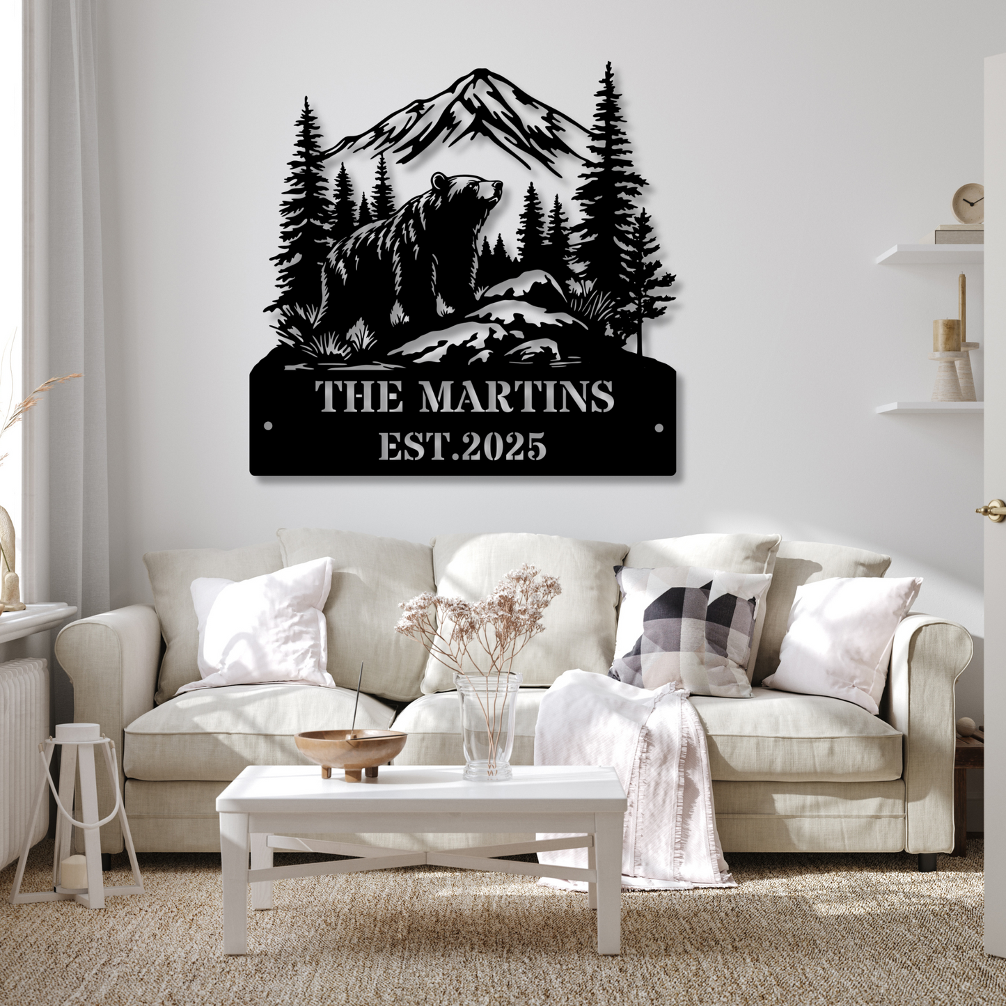 Custom Family Name Metal Sign,Housewarming Gift, Family Sign Plaque, Personalized Last Name Sign, Wedding Gift for Couple, Front Door Hanger Monogram