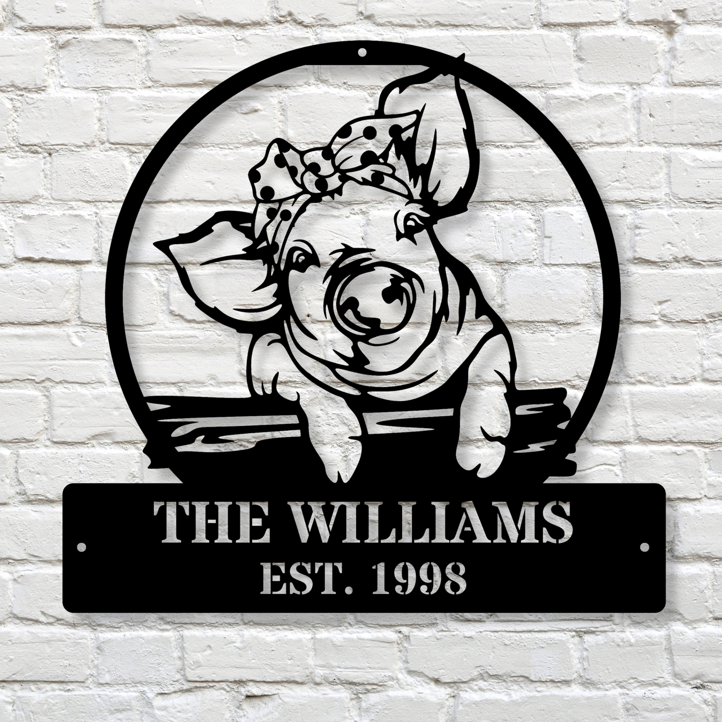 Custom Pig Metal Wall Sign, Pig Farm, Pig Wall Art, Farmhouse Decor, Rustic Metal Pig Decoration, Personalized Pig Gift, Metal Animal Sign