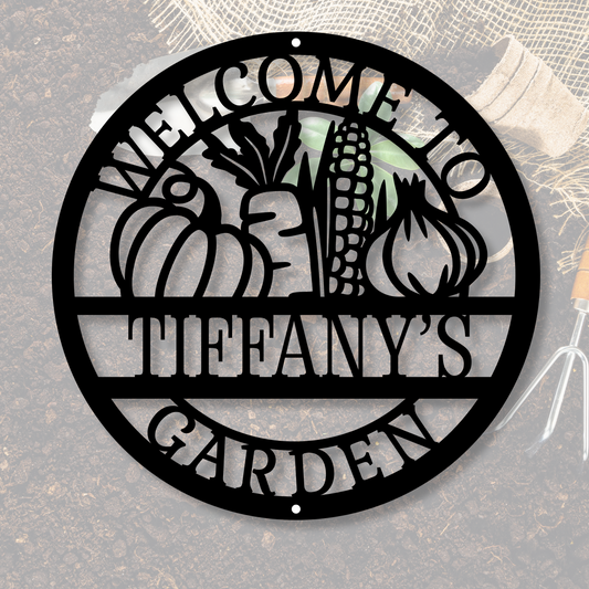 Custom Garden Metal Sign, Personalized Metal Garden Decor, Unique Yard Art, Custom Outdoor Sign, Rustic Metal Garden Gift