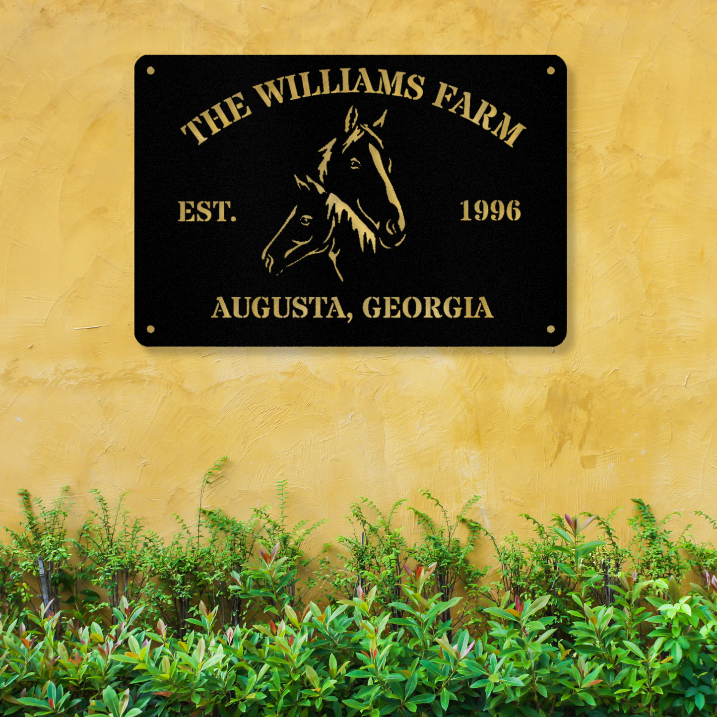 Personalized Horse Farm Metal Sign, Farm Address Sign, Farm House Wall Decor, Last Name Wall Decor, Barn House Metal Sign, Horse Lover Gift