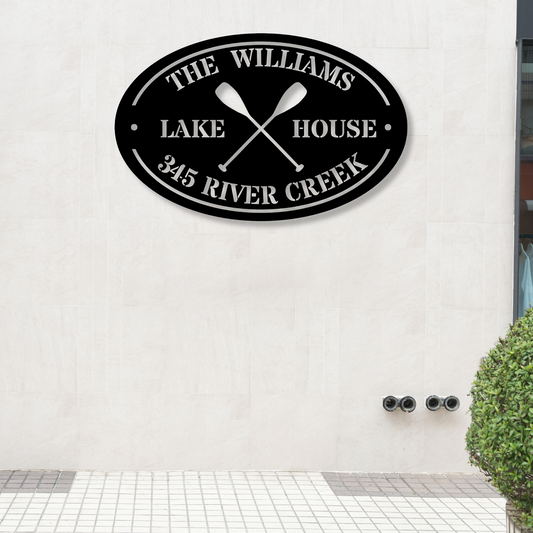 Personalized Lake House Metal Sign