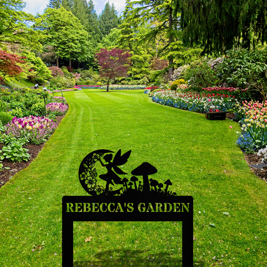 Custom Fairy Garden Metal Sign, Garden Metal Decor, Yard Sign, Mom Nana Gift, Outdoor Garden Decor, Fairy Themed Garden Stake Gardening Gift