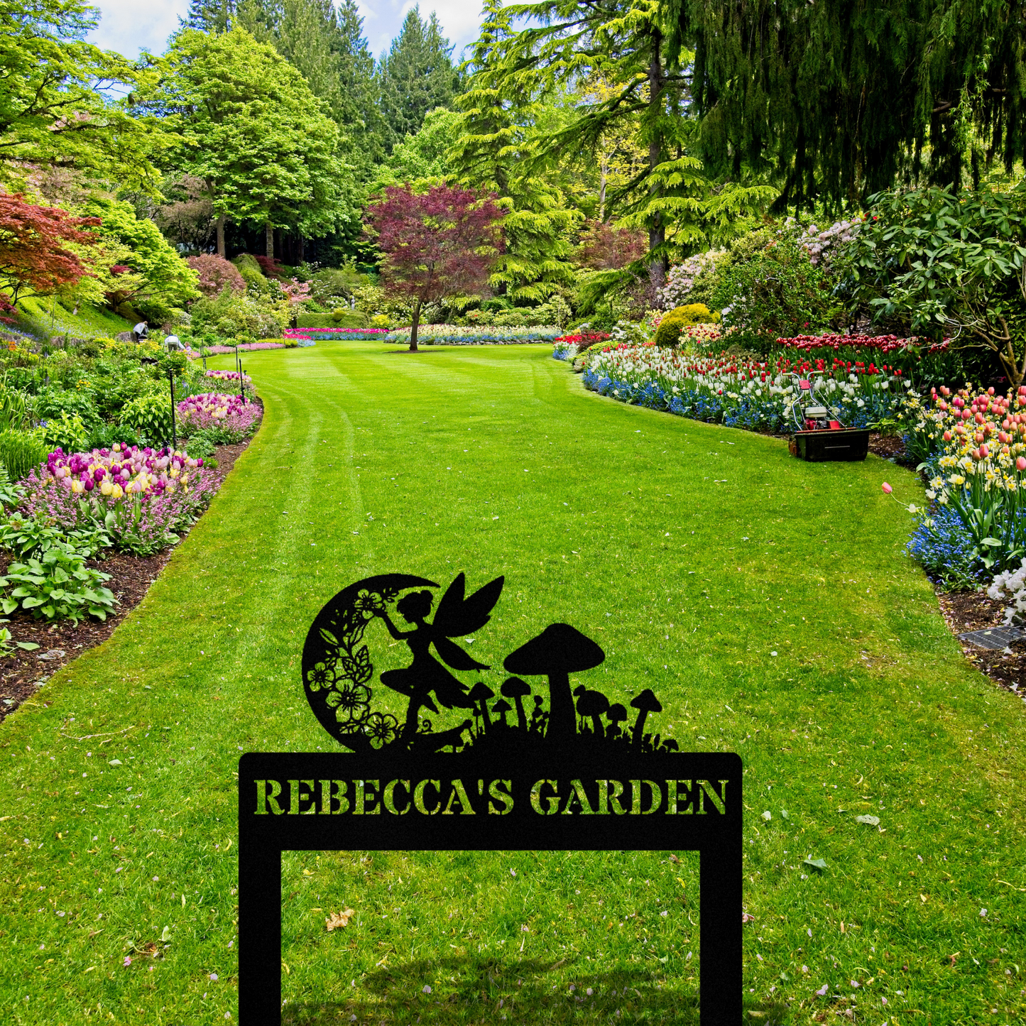 Custom Fairy Garden Metal Sign, Garden Metal Decor, Yard Sign, Mom Nana Gift, Outdoor Garden Decor, Fairy Themed Garden Stake Gardening Gift