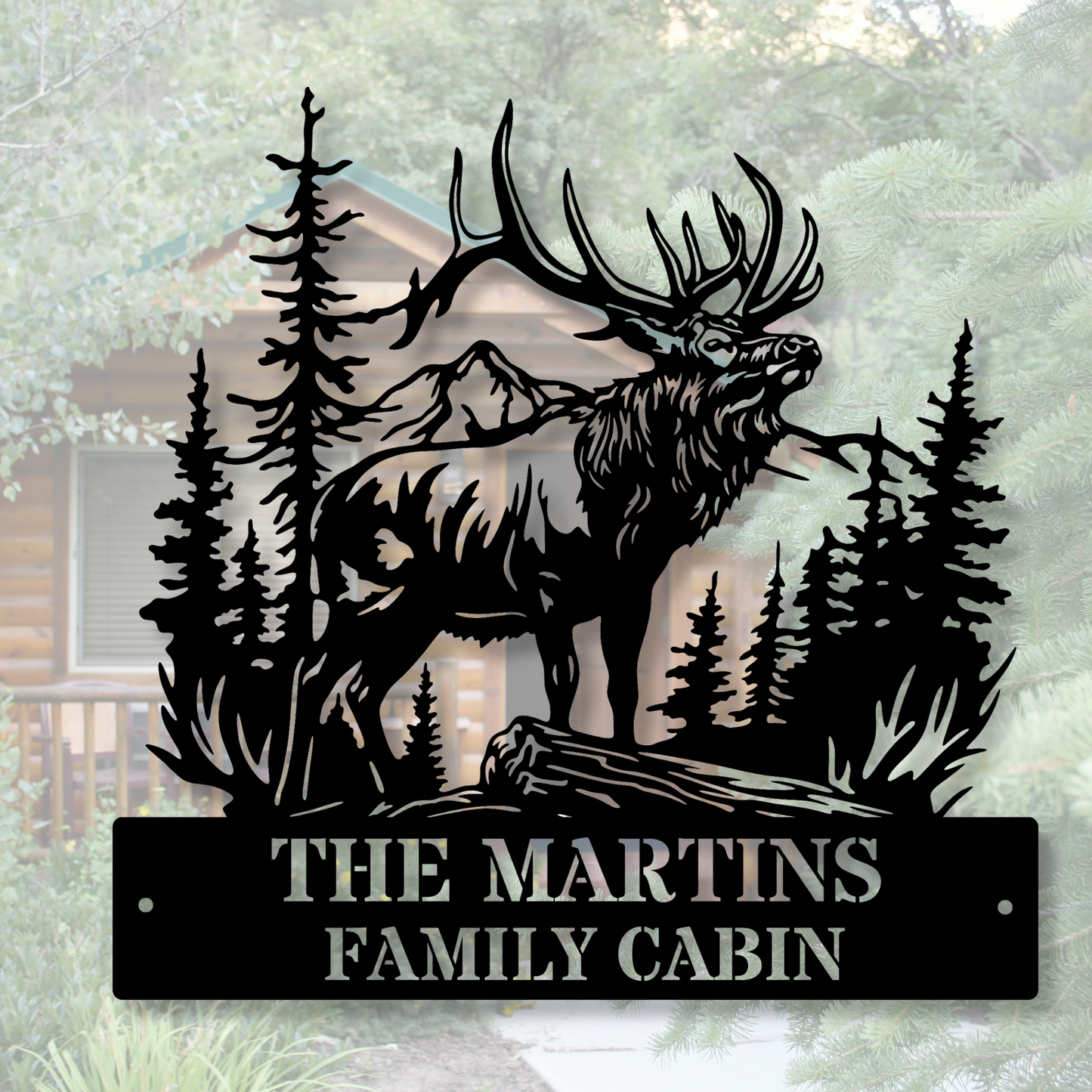 Custom Elk Metal Sign, Elk Wall Art, Wildlife Decor, Elk Address Sign, Rustic Elk Wall Decor, Last Name Wall Sign, Elk Lodge Decor, Outdoor Cabin Metal Sign