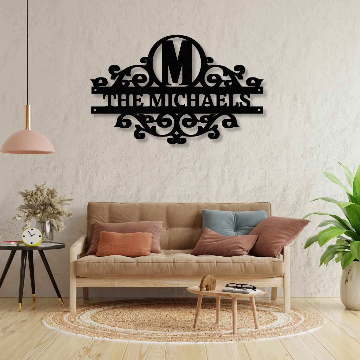 Custom Inital Name Monogram Metal Sign, Established Sign, Last Name Metal Sign