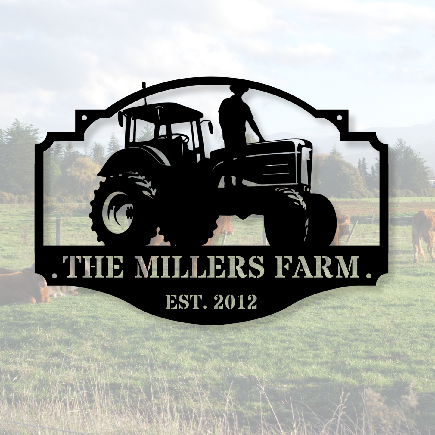 Custom Metal Farm Sign, Personalized Farm Sign, Rustic Farmhouse Decor, Metal Barn Sign, Personalized Ranch Art