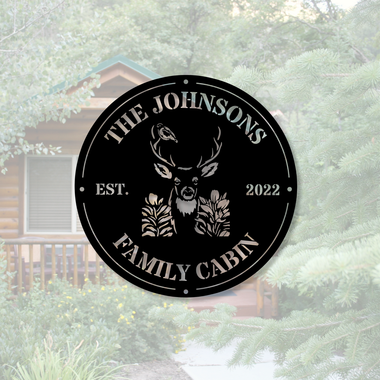 Custom Family Cabin Metal Sign, Personalized Cabin Wall Decor, Rustic Metal Art, Outdoor Cabin Decoration, Unique Cabin Gift