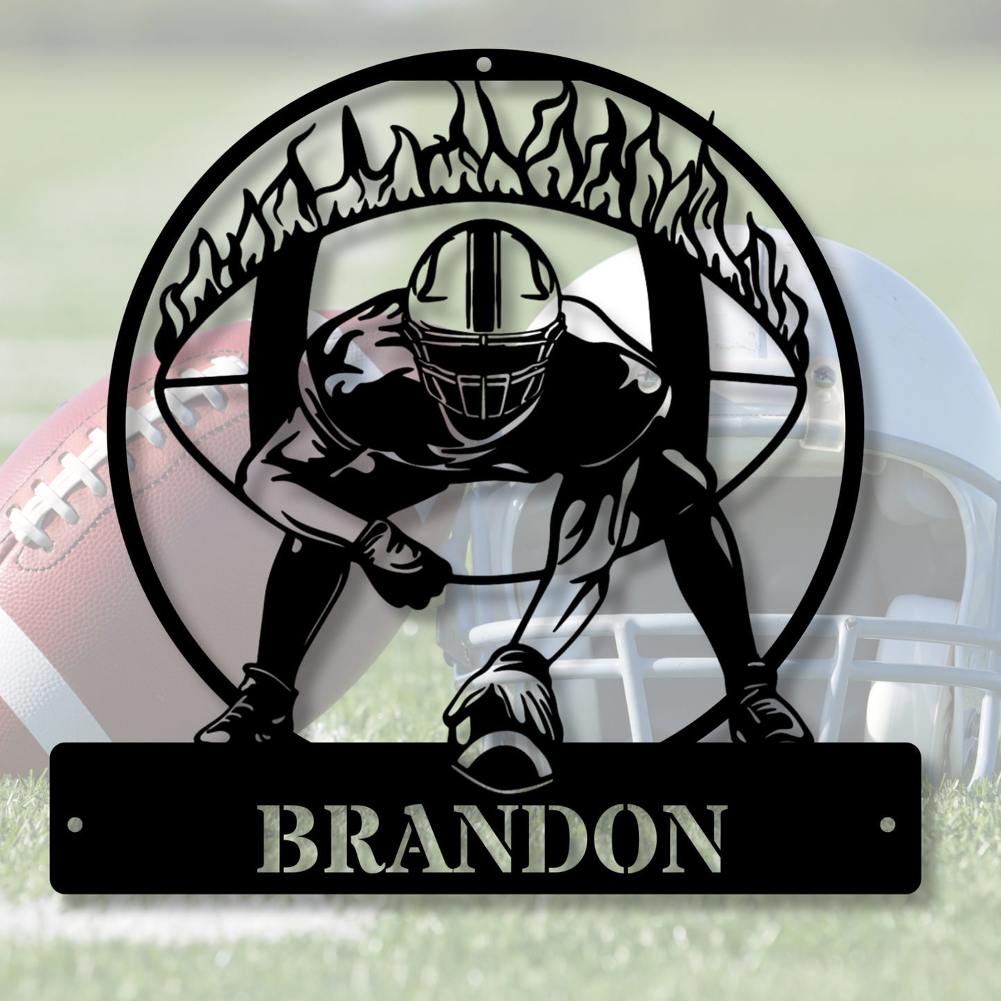 Custom Football Metal Sign, Personalized Sports Wall Decor, Man Cave Sign, Unique Football Gift, Sports Fan Room Decor, Football Coach Gift