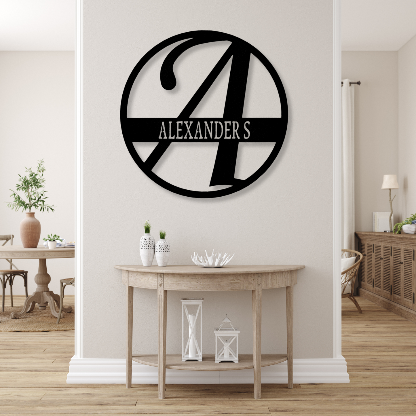Initial Family Name Metal Sign, Last Name Metal Sign, Wall Hanging Metal Art, Housewarming Gift, Wedding Gift, Anniversary Gift, Houseclosing Gift