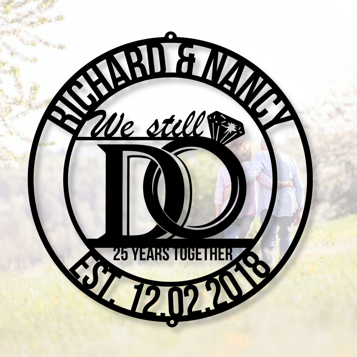 Custom Metal Anniversary sign, 25th Anniversary Gift, Parents Anniversary, Golden Anniversary, 25 Year Sign, Wedding Anniversary Metal Art, Unique Gift