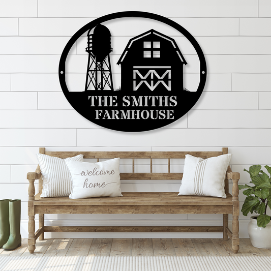 Custom Farmhouse Metal SIgn, Personalized Ranch House Metal Sign, Custom Farmhouse Unique Metal Name, Ranch Name Metal Sign