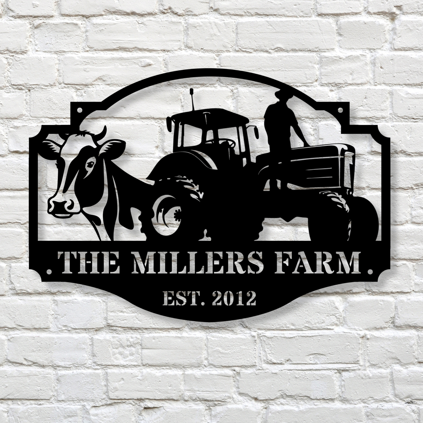 Custom Metal Barn Sign, Custom Farmhouse Sign, Horse Ranch Decor, Metal Cow Farm Sign, Outdoor Rustic Metal Decor