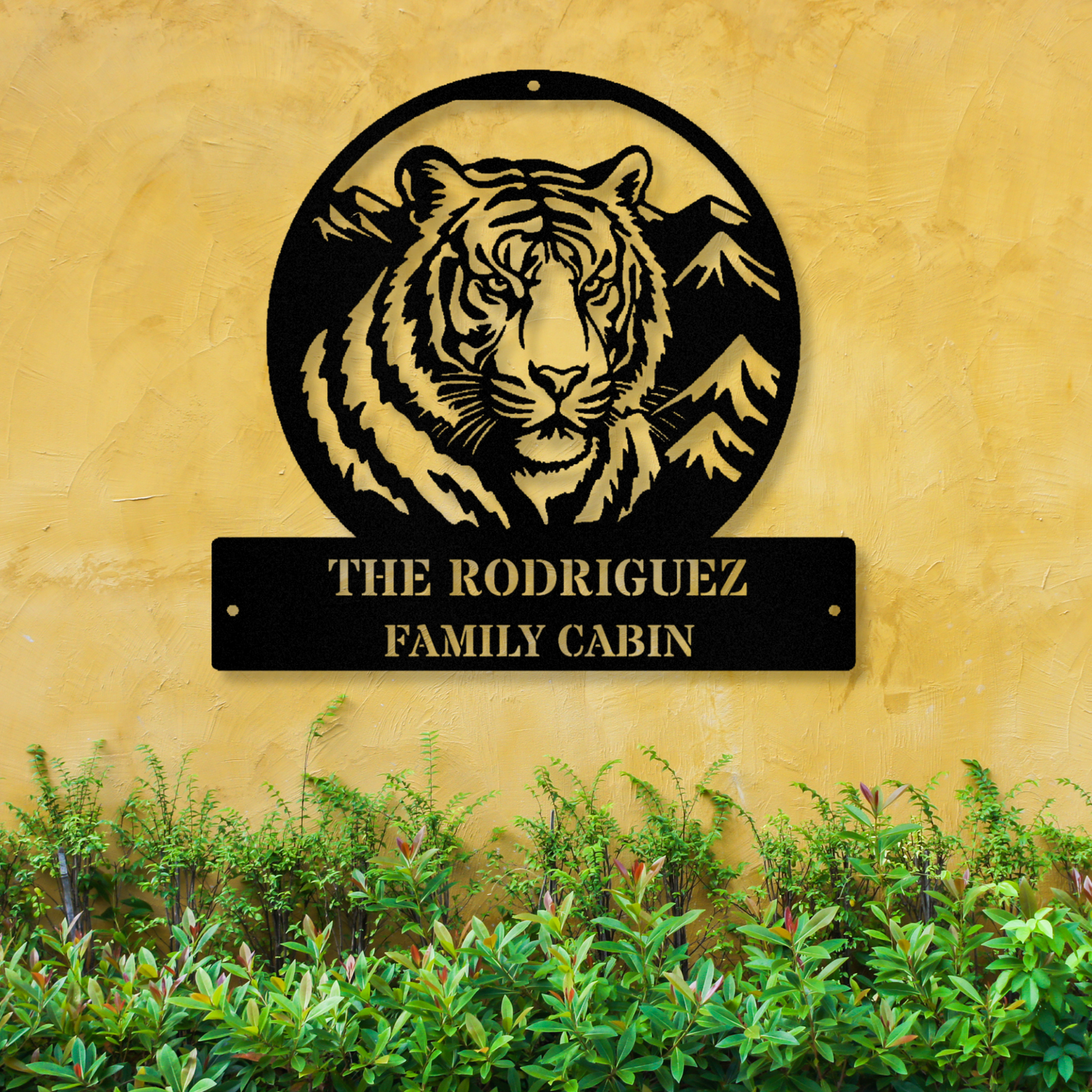 Personalized Tiger Metal Sign, Custom Metal Wall Sign, Tiger Wall Sign, Last Name Wall Sign, Wall Hanging Metal Art Decor, Tiger  Decor