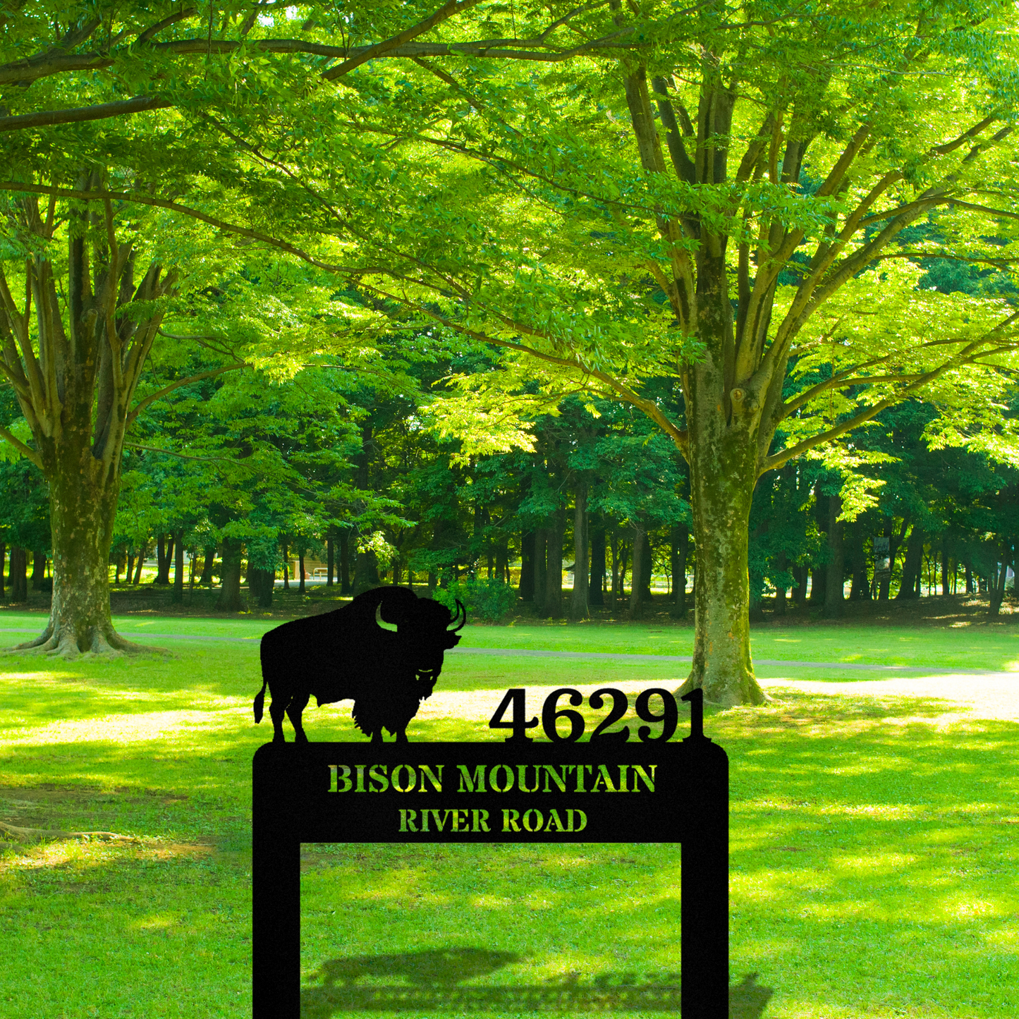 Customized Bison Metal Address Stake Sign, Bison Front Yard Address Sign, Bison Lover Gift, Home Number Address Signage, Residence Address Sign, Wedding Gift