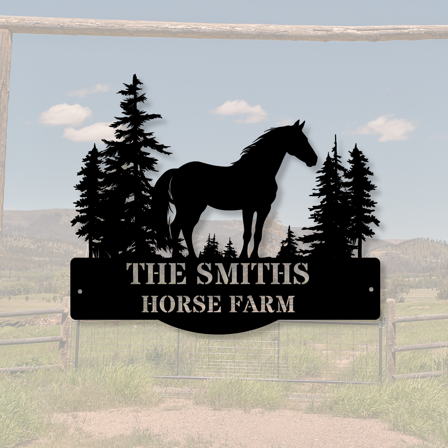 Custom Horse Farm Name Sign, Horse Ranch Sign, Horse Metal Sign, Metal Farm Sign, Horse Barn Decor, Horse Lover Gift, Horse Farm Decor