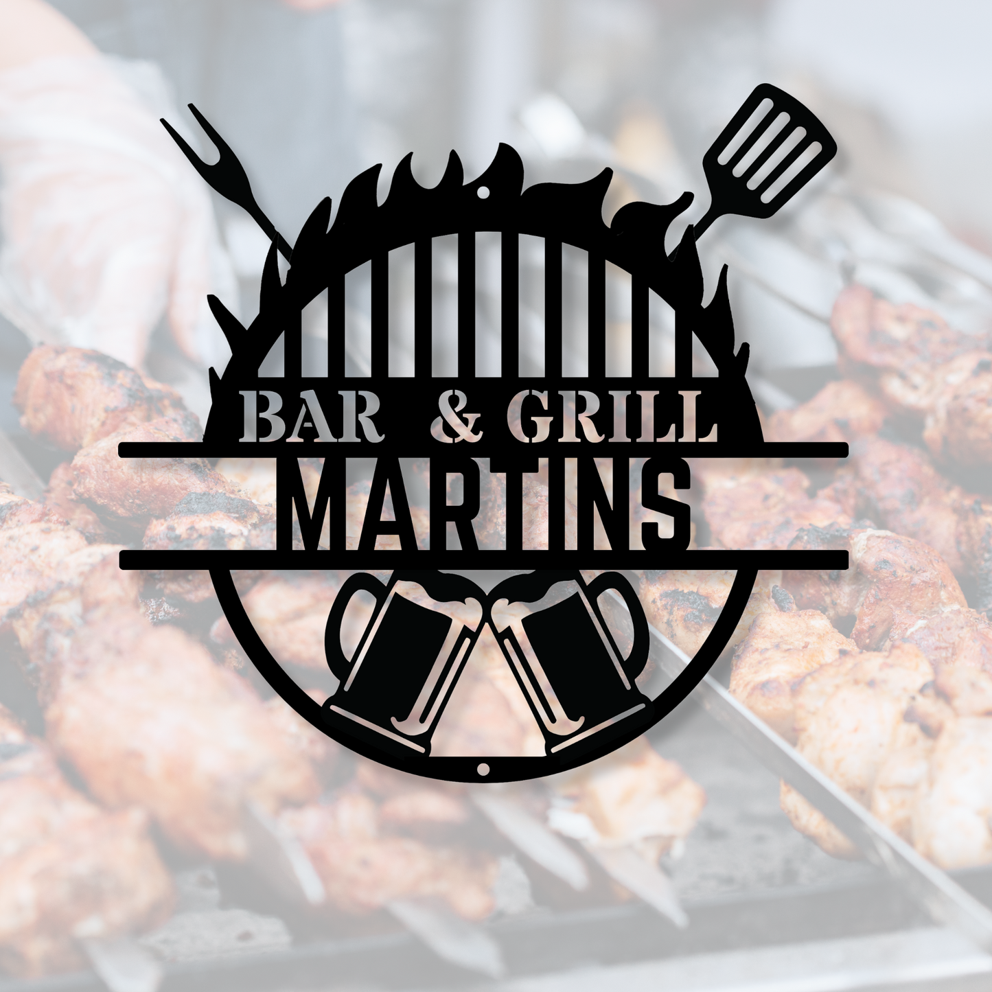 Custom Metal Grill Sign - Metal Grill Sign - Metal BBQ Smoker and Grill Sign - Grilling Gift for Dad, Grandpa, Barbeque Sign