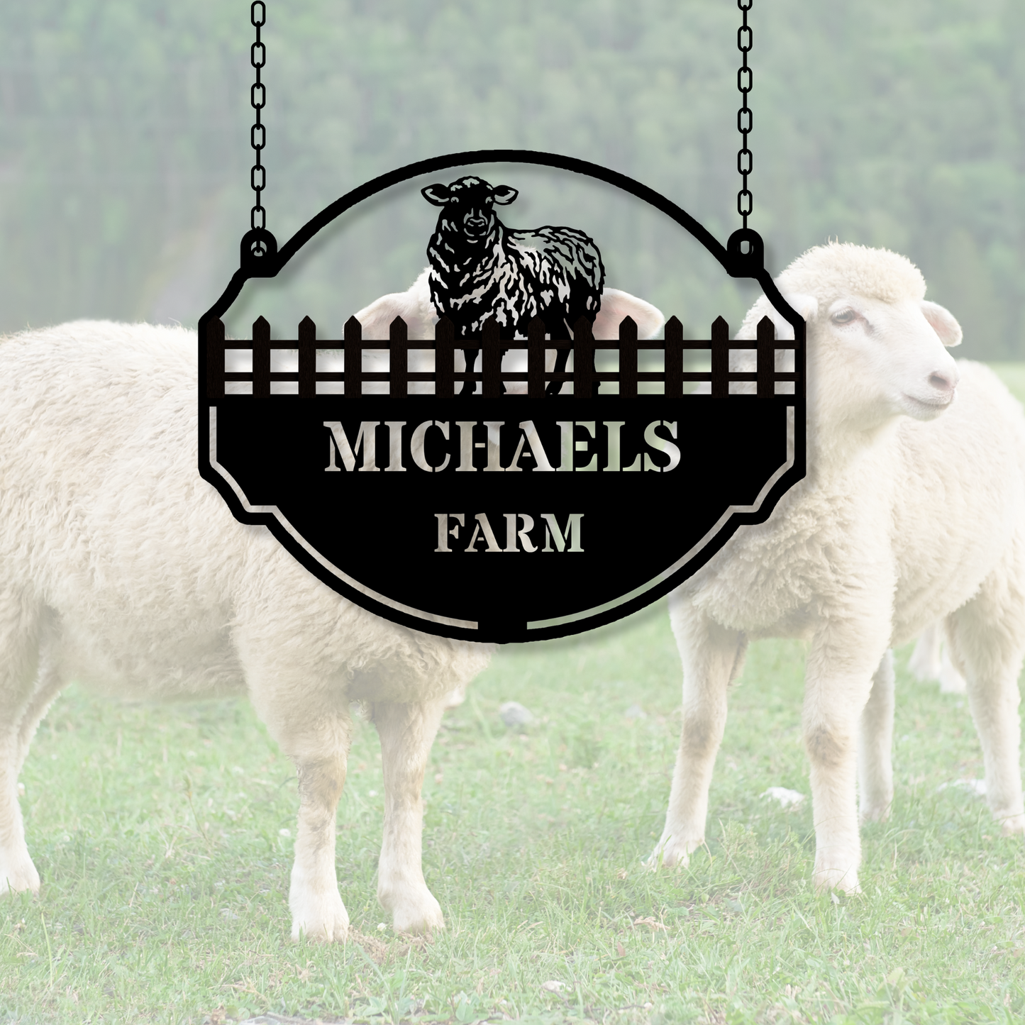 Personalized Sheep Farm House Name Sign, Custom Metal Ranch Name Sign, Unique Birthday Gift, Porch Metal Wall Art, Christmas Gift