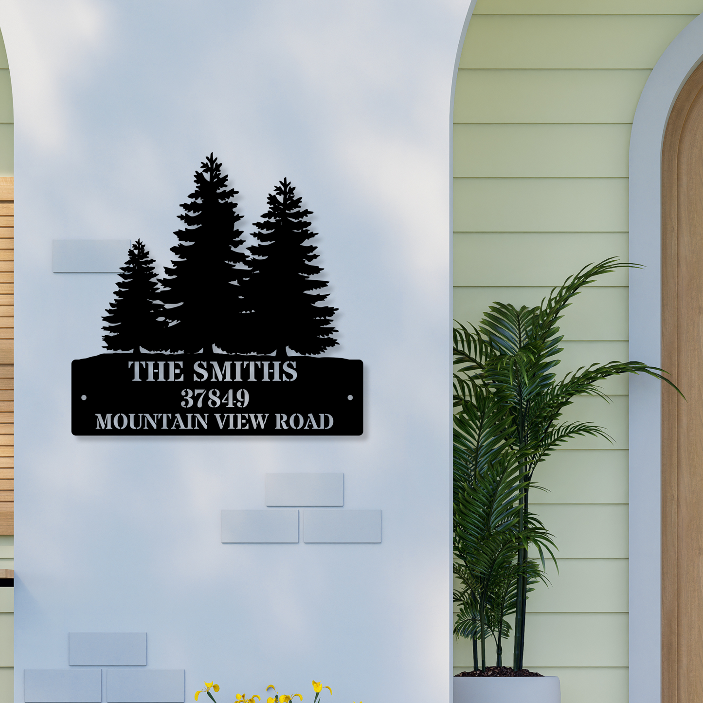 Personalized Forest Address Sign,Custom Address Metal Sign,Forest House Number Sign,Custom Street Name Plaque,Front Door Sign,New Home Gift